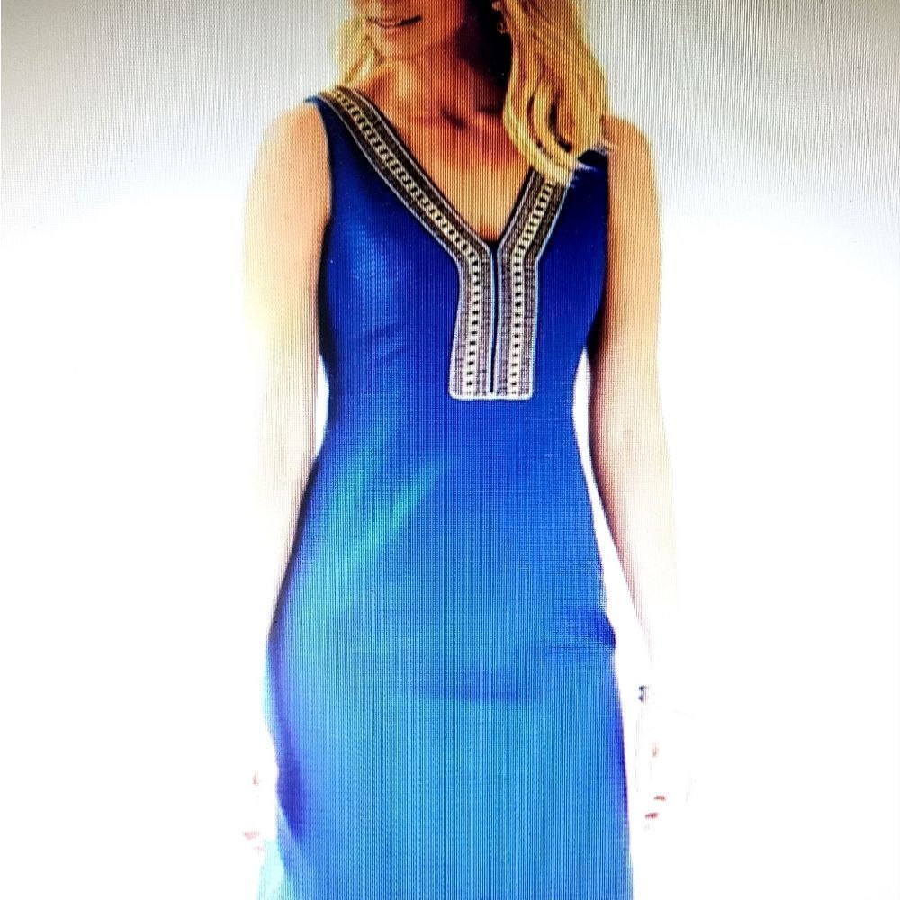 Lilly Pulitzer Eliot Shift Dress Blue Current Beaded Embellished